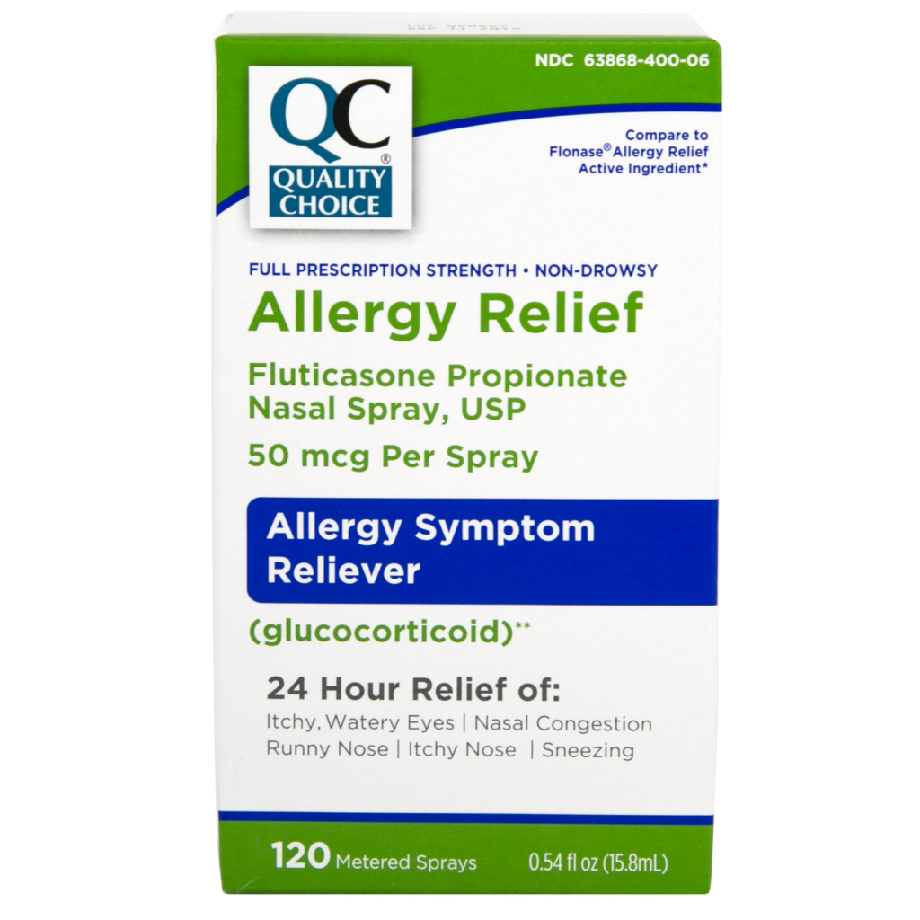 Allergy Relief Fluticasone Nasal Spray 50mcg 0.54 fl oz (120 doses ...